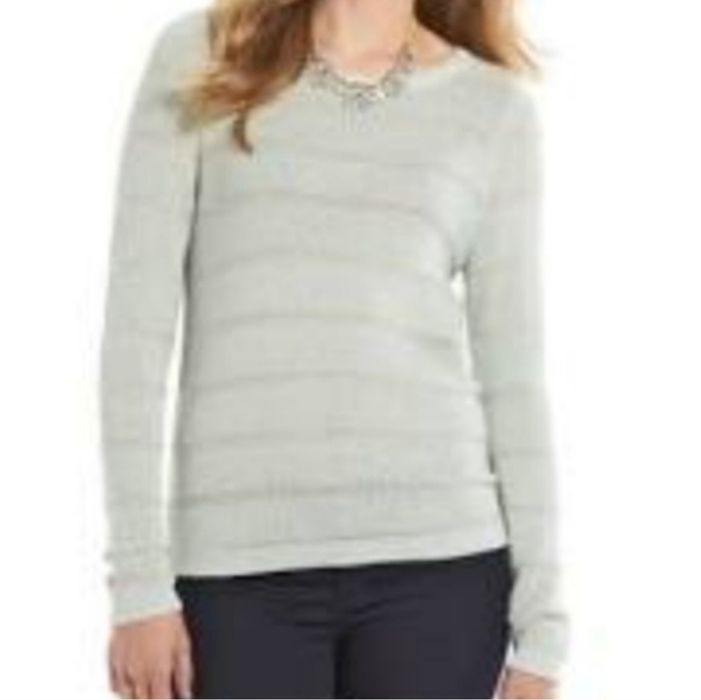 Lauren Conrad Antique Romance Powder Puff blue striped sweater